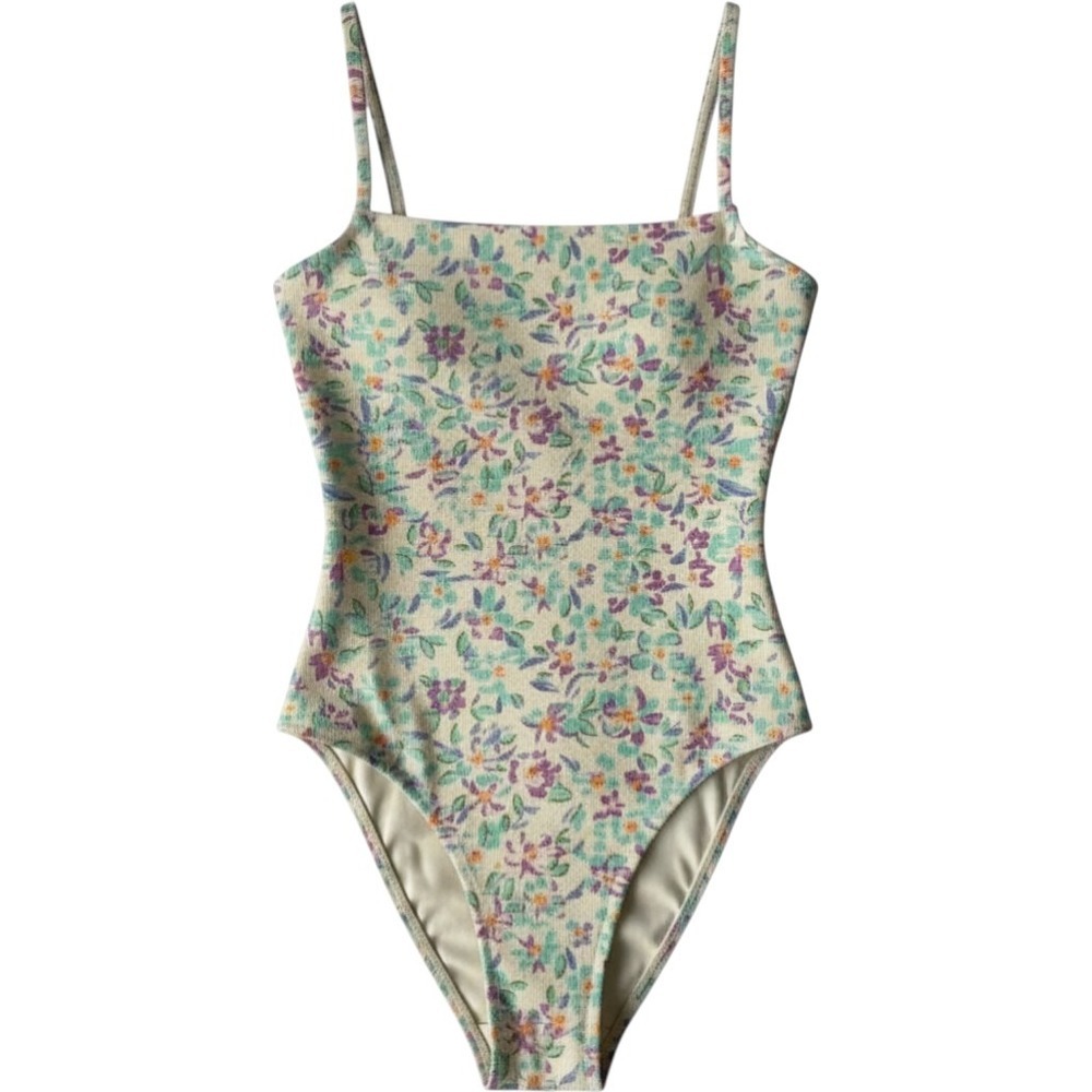 Billabong Sweet Oasis Tanlines Floral Ribbed One Piece Swimsuit NWT Size Small